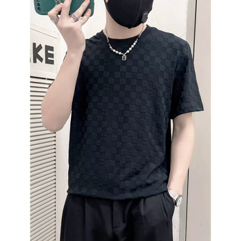 Ανδρικό κοντομάνικο T‑shirt από ice silk, ελαφρύ για καλοκαίρι, δροσιστικό και γρήγορο στέγνωμα, βρετανικού business casual στυλ