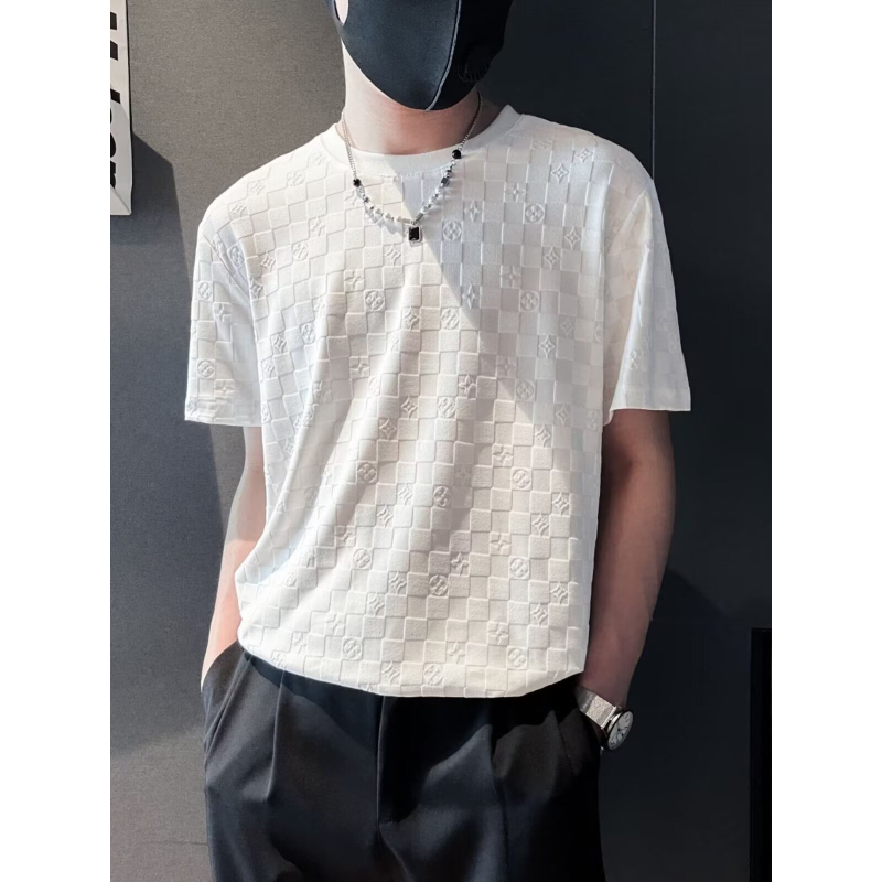Ανδρικό κοντομάνικο T‑shirt από ice silk, ελαφρύ για καλοκαίρι, δροσιστικό και γρήγορο στέγνωμα, βρετανικού business casual στυλ