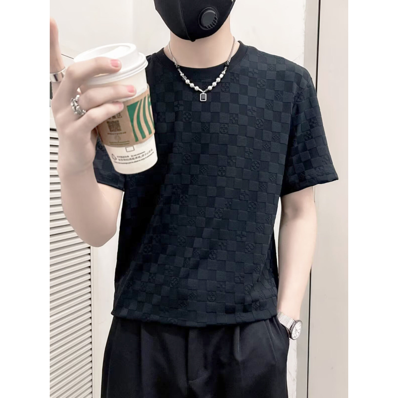 Ανδρικό κοντομάνικο T‑shirt από ice silk, ελαφρύ για καλοκαίρι, δροσιστικό και γρήγορο στέγνωμα, βρετανικού business casual στυλ