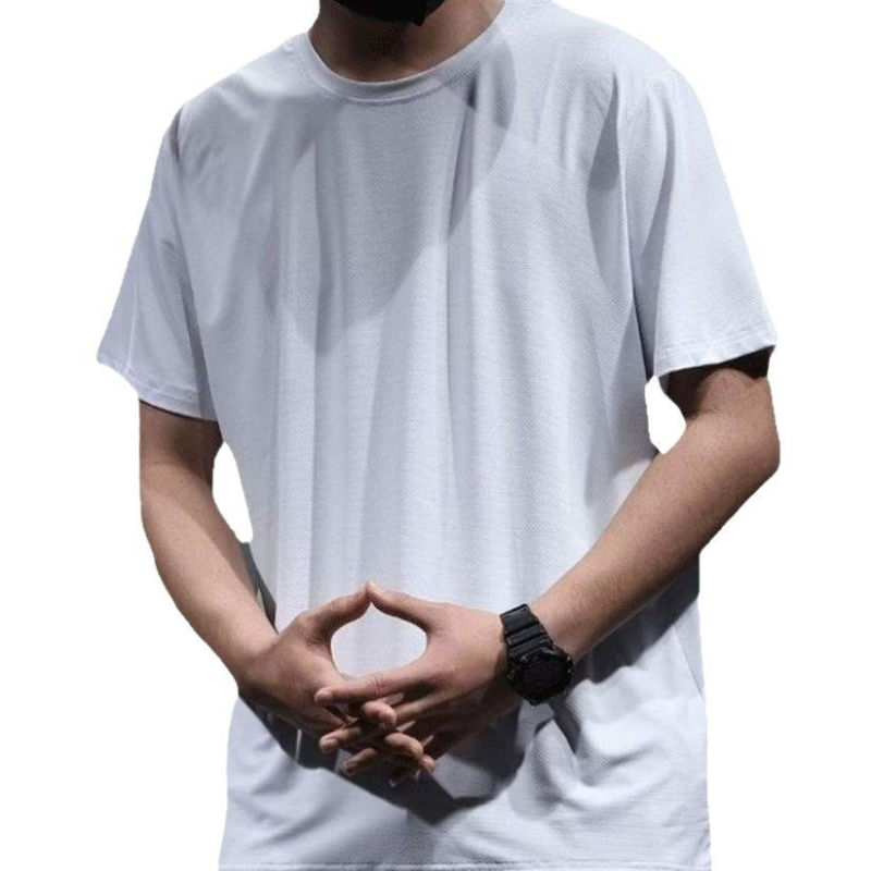 Ανδρικό καλοκαιρινό T‑shirt με Ice Mesh, διαπνέον, γρήγορο στέγνωμα, άνετη γραμμή, casual αθλητικό T‑shirt