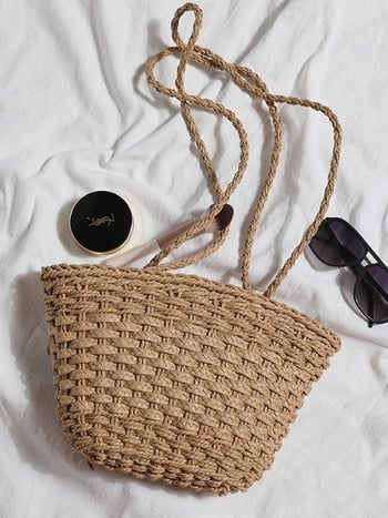Nova slamena pletena torba za plažu, preko ramena i crossbody, velika kapaciteta, moderan stil