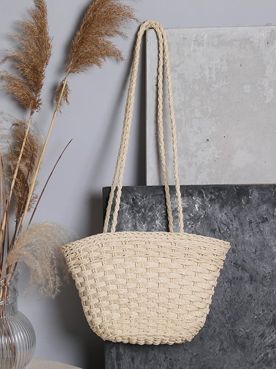 Nova slamena pletena torba za plažu, preko ramena i crossbody, velika kapaciteta, moderan stil