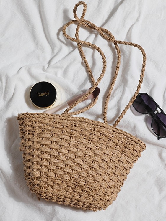Nova slamena pletena torba za plažu, preko ramena i crossbody, velika kapaciteta, moderan stil