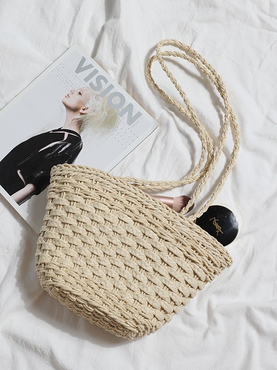 Nova slamena pletena torba za plažu, preko ramena i crossbody, velika kapaciteta, moderan stil