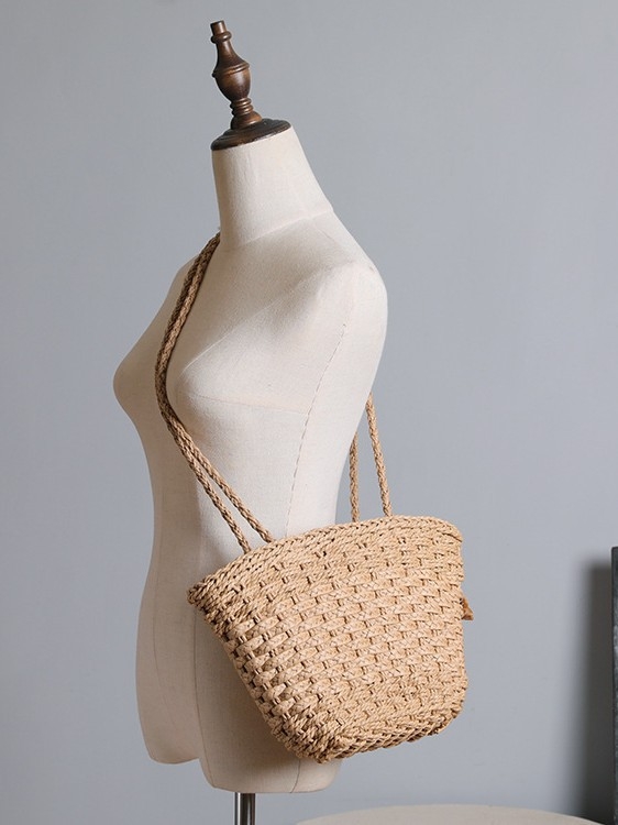 Nova slamena pletena torba za plažu, preko ramena i crossbody, velika kapaciteta, moderan stil
