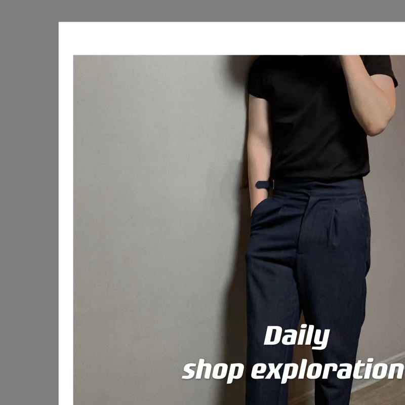 Muški kratki T‑shirt od dvostrano mercerizirane pamuka, ljetni opušteni kroj, okrugli vrat, osnovni top s geometrijskim uzorkom