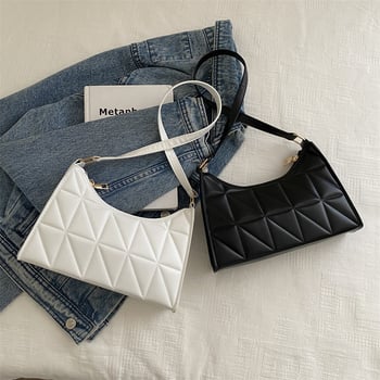 Nova modna torbica za rame, jednobojna, luksuzna ženska crossbody torbica, mala torbica s kariranim uzorkom