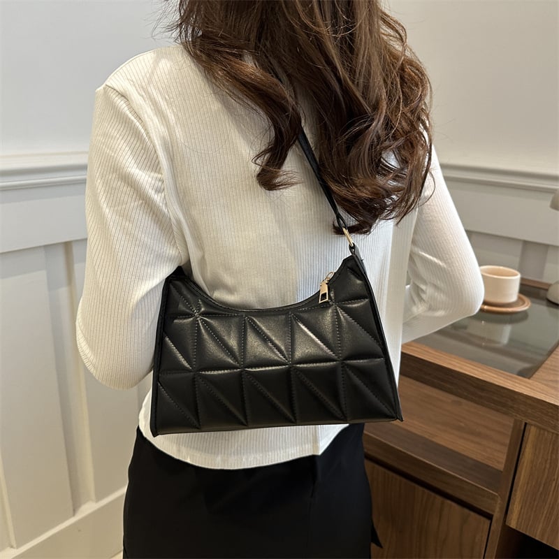 Nova modna torbica za rame, jednobojna, luksuzna ženska crossbody torbica, mala torbica s kariranim uzorkom