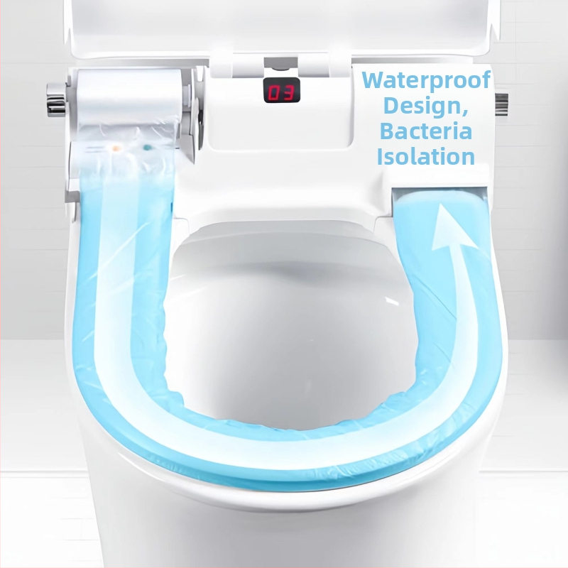 Univerzalni pametni automatski poklopac za WC s rotirajućom podlogom i plastičnom sanitarnom trakom