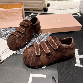 Unisex dječje tenisice od nubuka s Velcro remenom, casual ravne tenisice za jesen 2025