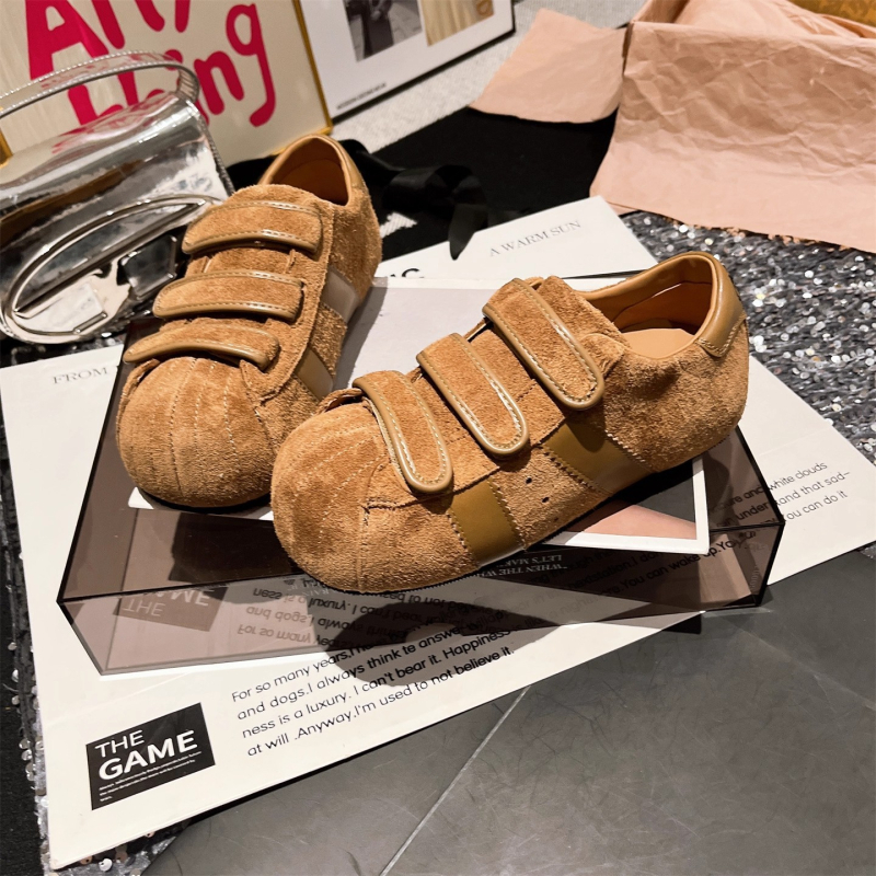 Unisex dječje tenisice od nubuka s Velcro remenom, casual ravne tenisice za jesen 2025