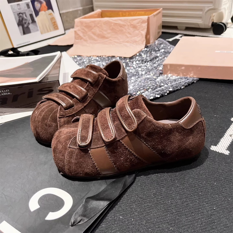 Unisex dječje tenisice od nubuka s Velcro remenom, casual ravne tenisice za jesen 2025