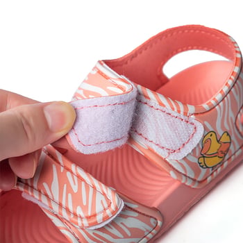 Ljetne nove dječje sandale – vodootporne plažne tenisice s karikaturom žuta patka, Velcro zatvarač, protuklizni potplat