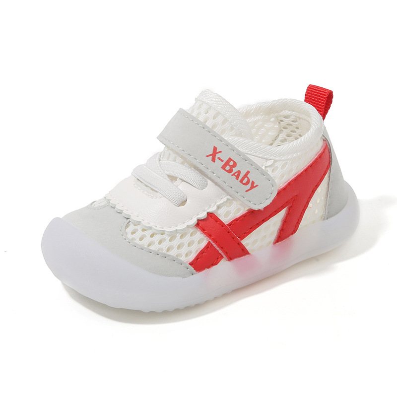 Prozračne mrežaste cipele za bebe i djecu od 1-3 godina, bijele unisex tenisice za hodanje s mekom gel-potplatom i Velcro kopčom