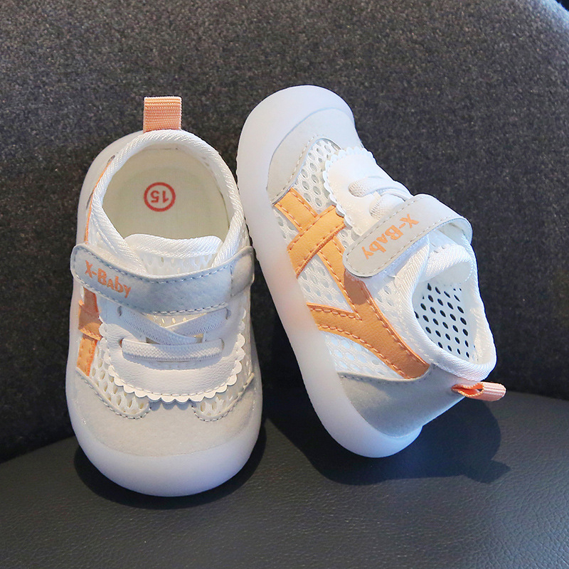 Prozračne mrežaste cipele za bebe i djecu od 1-3 godina, bijele unisex tenisice za hodanje s mekom gel-potplatom i Velcro kopčom
