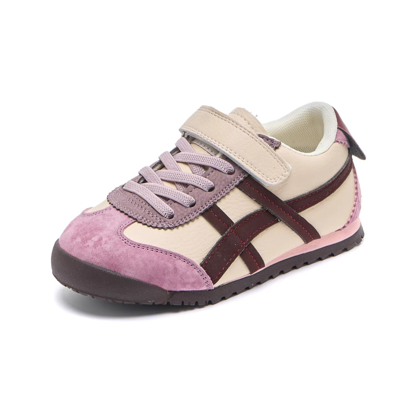 Dječje tenisice od prave kože sa Velcro kopčom, proljeće 2026, unisex, korejskog stila casual sportske tenisice, gumeni potplat protiv klizanja