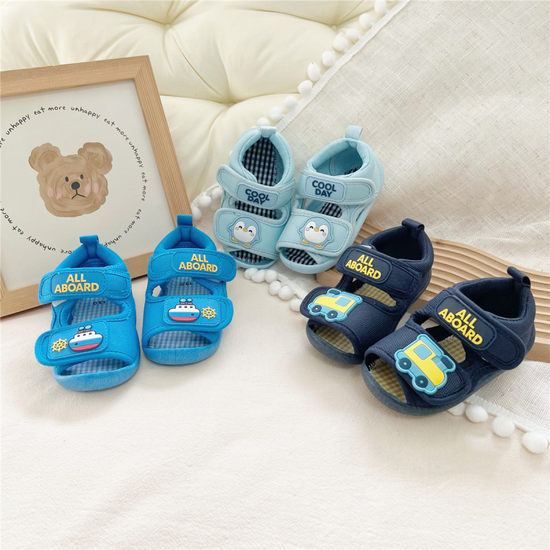 Dječje sandale za učenje hodanja s mekanom potplatom, dvostrane Velcro trake, ljetne unisex cipele