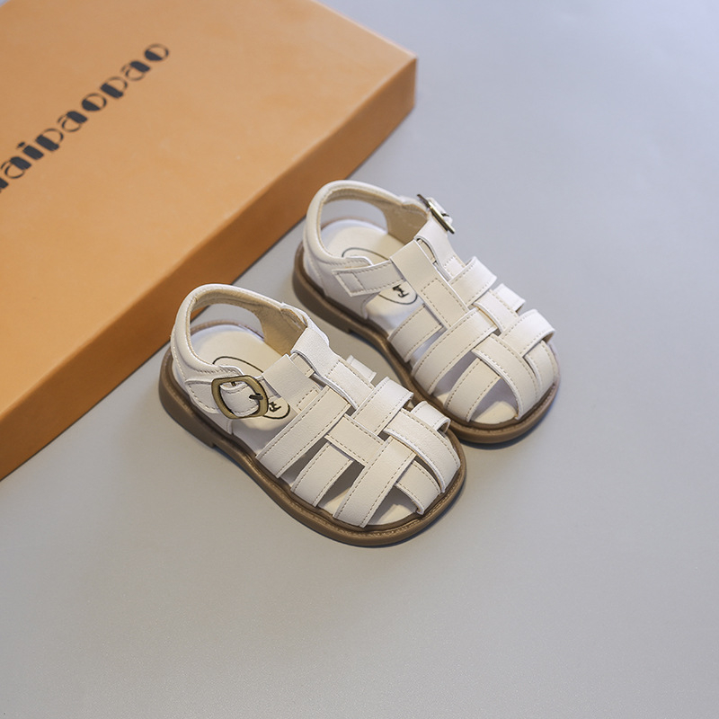 Sandale s Velcro za djecu 1–3 godine, ljeto, korejski stil, mekana podloga, protuklizne, zatvoren vrh, plažne cipele