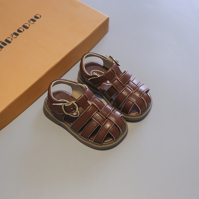 Sandale s Velcro za djecu 1–3 godine, ljeto, korejski stil, mekana podloga, protuklizne, zatvoren vrh, plažne cipele