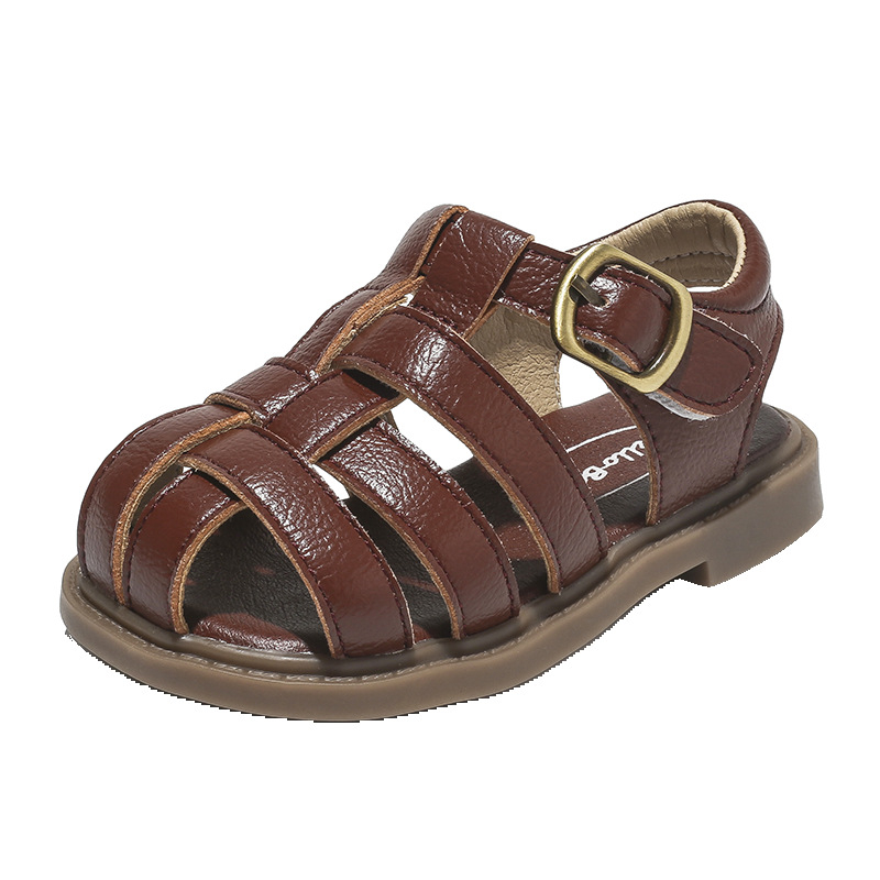 Sandale s Velcro za djecu 1–3 godine, ljeto, korejski stil, mekana podloga, protuklizne, zatvoren vrh, plažne cipele