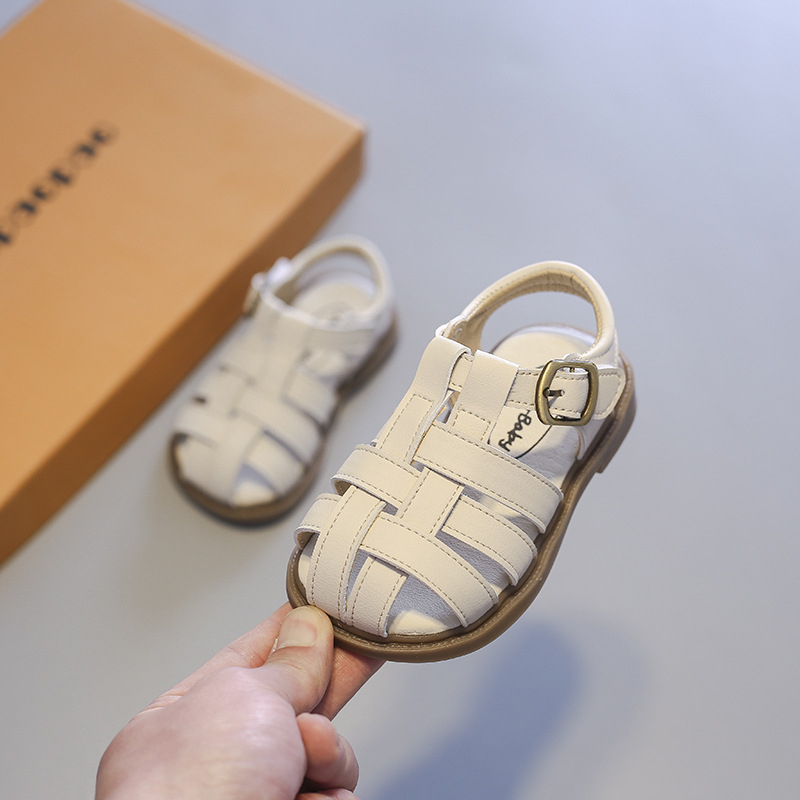 Sandale s Velcro za djecu 1–3 godine, ljeto, korejski stil, mekana podloga, protuklizne, zatvoren vrh, plažne cipele