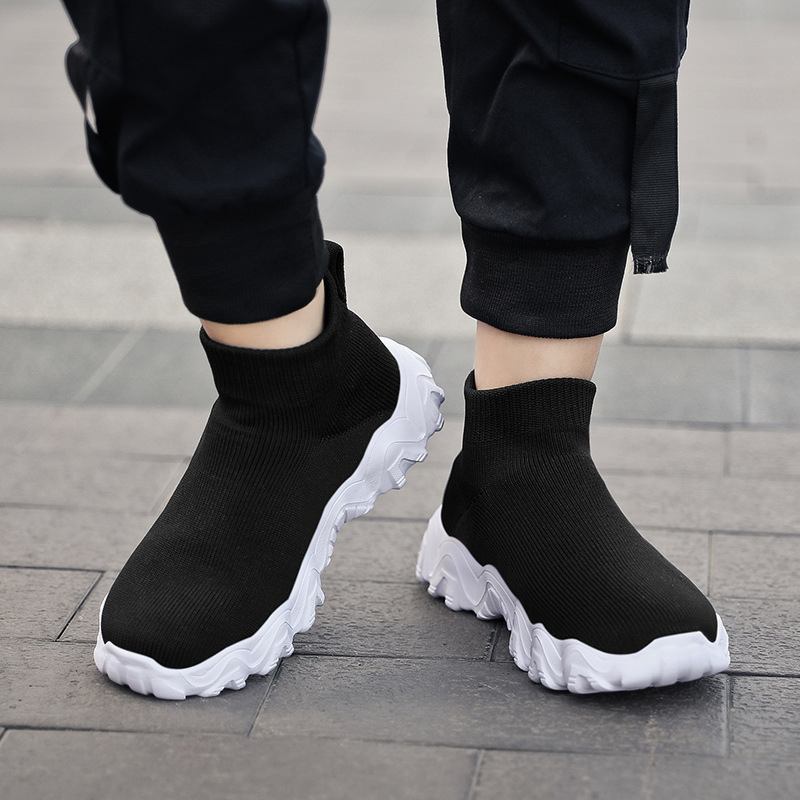 Παιδικά αθλητικά παπούτσια με ψηλό ύψος, slip-on, διαπνέον επάνω μέρος από διχτυωτό ύφασμα, πλατφόρμα, casual καλοκαιρινά παπούτσια
