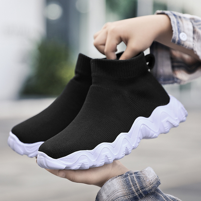 Παιδικά αθλητικά παπούτσια με ψηλό ύψος, slip-on, διαπνέον επάνω μέρος από διχτυωτό ύφασμα, πλατφόρμα, casual καλοκαιρινά παπούτσια
