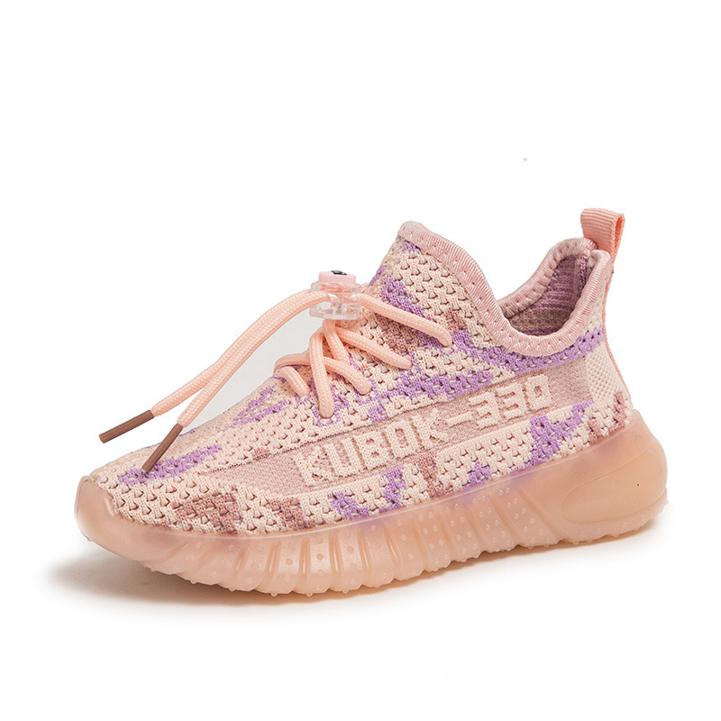 Dječje sportske tenisice s prozračnim mrežastim gornjim dijelom, flywoven, lagana potplata, unisex, s cartoon uzorkom, za sve sezone