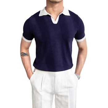 Muška polo majica kratkih rukava, jednobojna, japanski stil s modernim printom, ljeto 2025