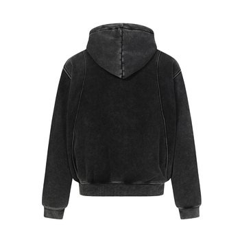 Jiayiku ανδρικό φούτερ με κουκούλα για φθινοπωρινό–χειμερινό 2025, φλίς επένδυση, αποδομημένος σχεδιασμός τεχνοwear, βαμβακερός βαρέως τύπου