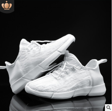 LED svjetleće dječje tenisice, unisex, proljetno-ljetna moda, Velcro kopčanje, gornji dio od mreže i kože