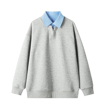 380 g teška pamuk-mješavina s fleksi podstavom, muška duksa s polo ovratnikom, Silver Fox Velvet – W5432J