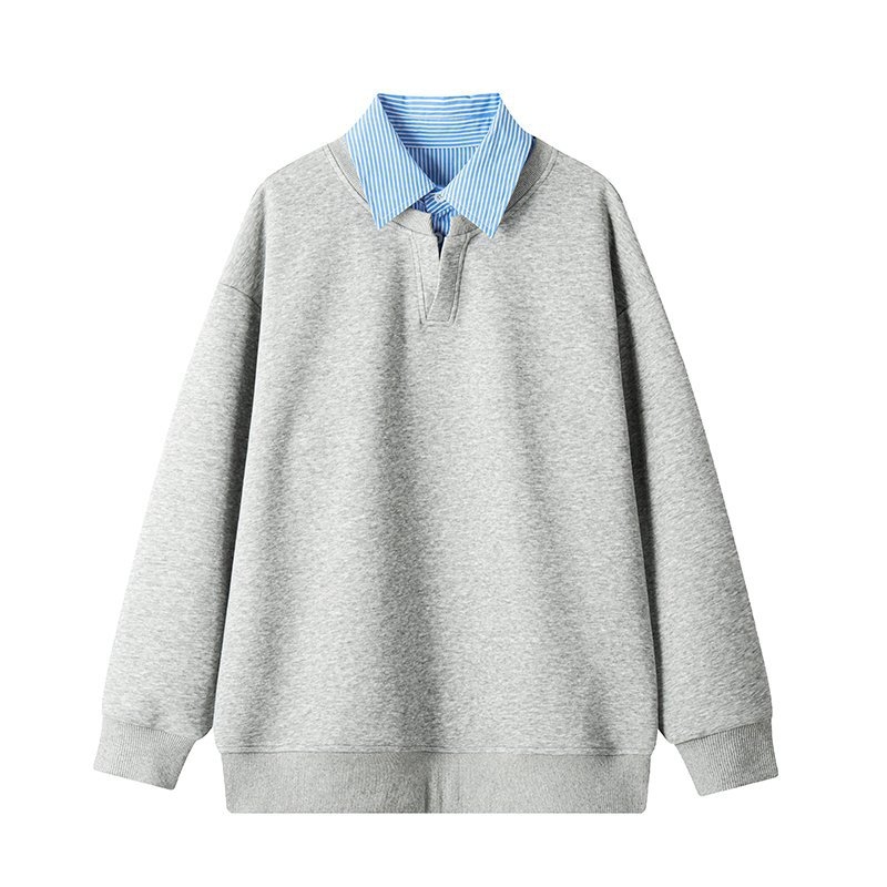 380 g teška pamuk-mješavina s fleksi podstavom, muška duksa s polo ovratnikom, Silver Fox Velvet – W5432J
