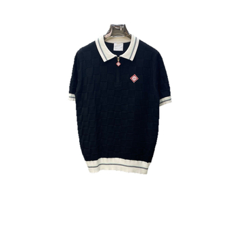 Muška pletena polo s zipom i ovratnikom, kratkih rukava, proljeće/ljeto, unisex stil