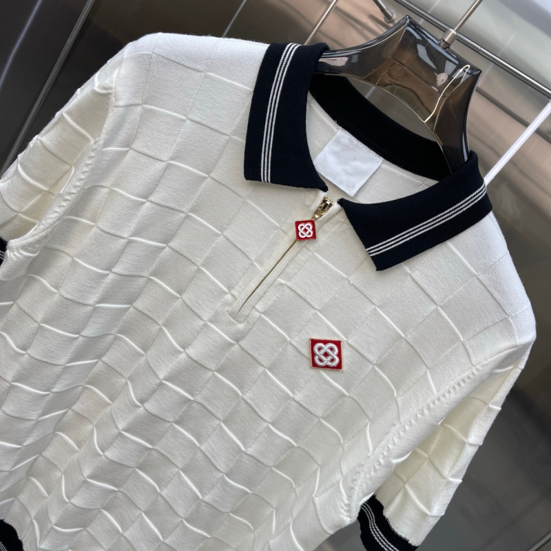 Muška pletena polo s zipom i ovratnikom, kratkih rukava, proljeće/ljeto, unisex stil