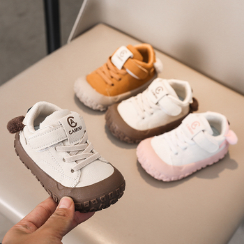 Ashkint Dječje tenisice za hodanje - unisex, bijele, mekana potplata, antislip, prozračne, s Velcro zatvaračem, niski gornji dio, za 0-3 godine