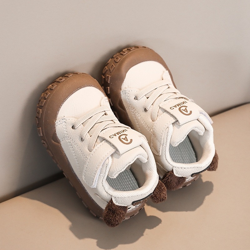 Ashkint Dječje tenisice za hodanje - unisex, bijele, mekana potplata, antislip, prozračne, s Velcro zatvaračem, niski gornji dio, za 0-3 godine