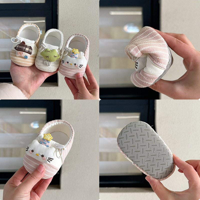 Proljetne cipele za bebe za prve korake, 0–12 mjeseci, crtani motiv, mekana potplata, protuklizne