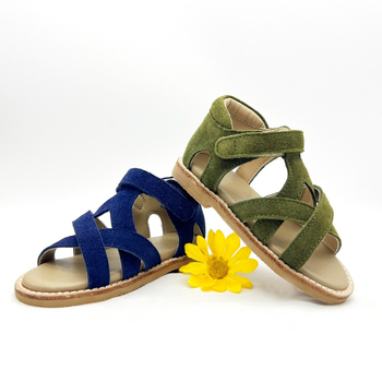 Dječje ljetne gladiatorske sandale s izrezima, otvoreni vrh, Velcro zatvaranje, unisex