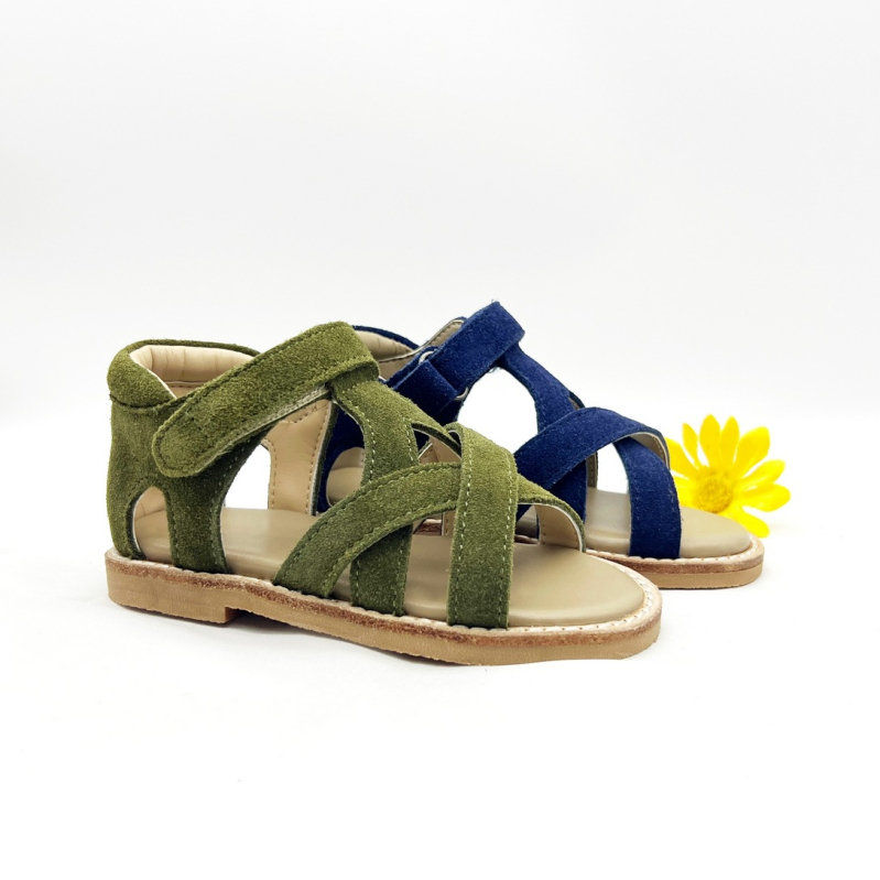 Dječje ljetne gladiatorske sandale s izrezima, otvoreni vrh, Velcro zatvaranje, unisex
