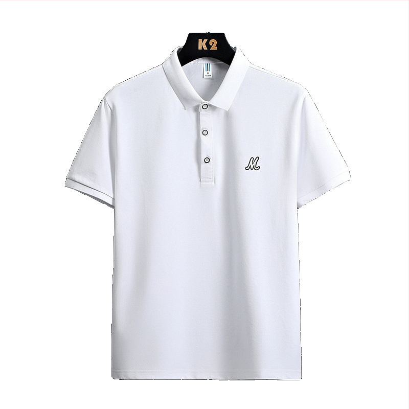 Férfi pamutpóló, könnyű nyári, rövid ujjú, galléros, 8XL méret