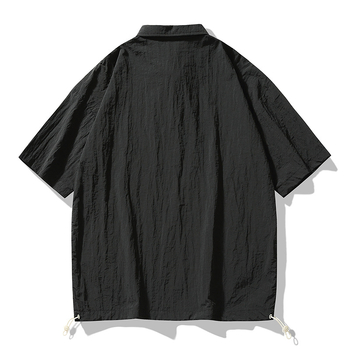 Minimalistička polo majica s vezenjem, hongkonški stil, kratkih rukava, muški ljetni polo s ovratnikom, jednobojna, japanski stil