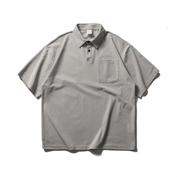 Yidao Vintage polo majica s kratkim rukavima, širokog kroja, jednobojna, japanski stil, ljeto 2026