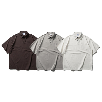 Yidao Vintage polo majica s kratkim rukavima, širokog kroja, jednobojna, japanski stil, ljeto 2026