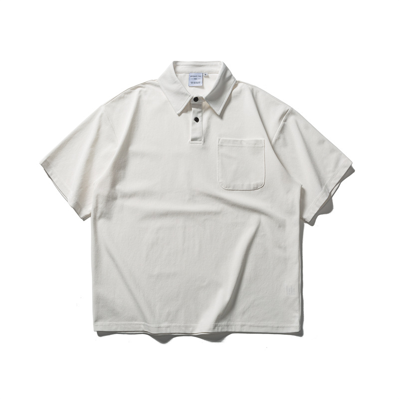 Yidao Vintage polo majica s kratkim rukavima, širokog kroja, jednobojna, japanski stil, ljeto 2026