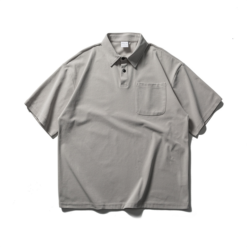 Yidao Vintage polo majica s kratkim rukavima, širokog kroja, jednobojna, japanski stil, ljeto 2026