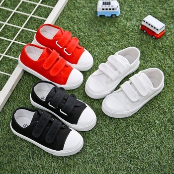 Dječje platnene tenisice, bijele, unisex, s Velcro kopčom, unutarnje cipele za vrtić, veličine 26–35