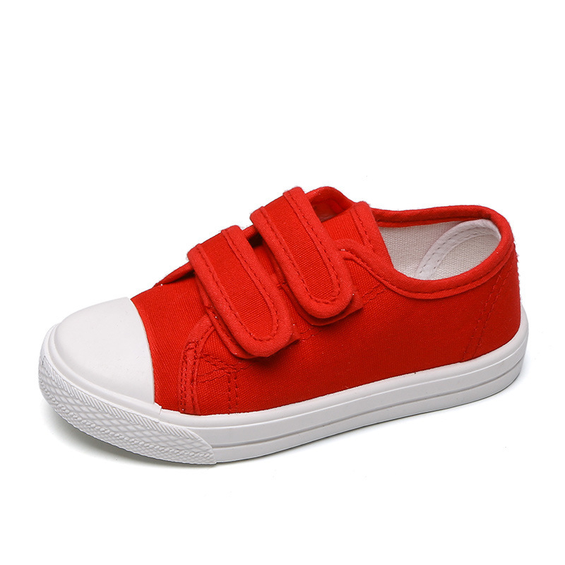 Dječje platnene tenisice, bijele, unisex, s Velcro kopčom, unutarnje cipele za vrtić, veličine 26–35