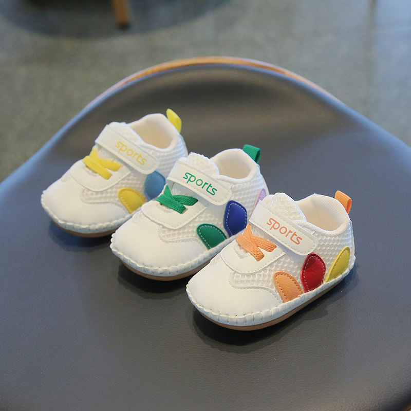 Jingqi Cipele za bebe za prve korake, dječje sportsko-casual cipele, mekana potplata protiv sklizanja, prozračna mrežasta gornja strana, proljeće–jesen model