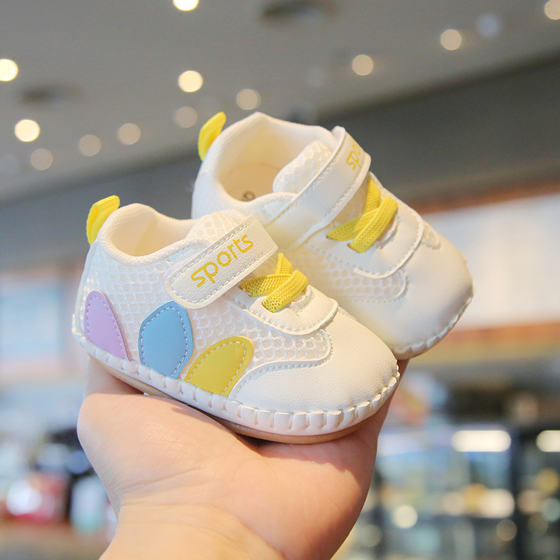 Jingqi Cipele za bebe za prve korake, dječje sportsko-casual cipele, mekana potplata protiv sklizanja, prozračna mrežasta gornja strana, proljeće–jesen model